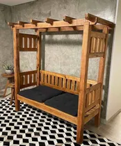 Comprar Banco Pergolado Rústico Jardim Madeira De Demolição Maciço
