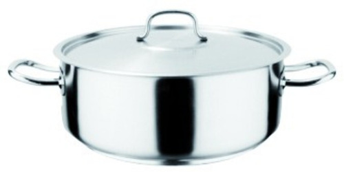 Cacerola En Acero Inoxidable Pujadas Baja Con Tapa 6,7l
