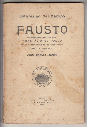 1919 Fausto Estanislao Del Campo Prologo Juan Carlos Gomez