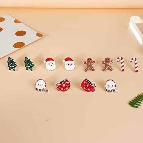 Juego De Aretes Navideños Árbol De Navidad Papá Noel Caramel