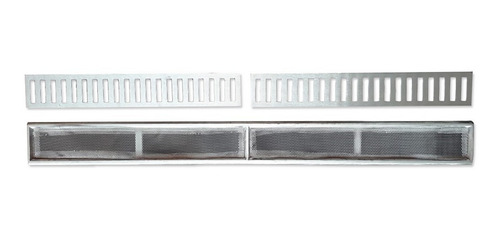 Ralo Linear 10x100 Cm Grelha + Tela Anti Inseto Aluminio