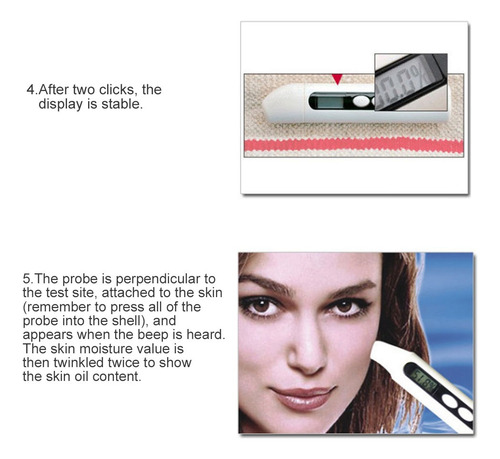Tester Piel Digital Lcd Para Facial Analisis Humedad Aceite
