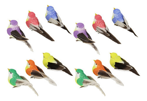 A 12 X Adorno De Figuras De Pájaros De Espuma Artificial