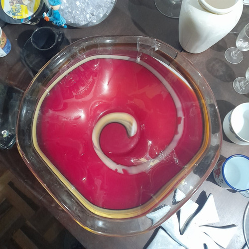Imagem 2 de 8 de Murano Centro De Mesa Fruteira Antigo Década De 50 33 Cm
