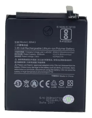 Ba-teria Bn43 Compativel Com Xiaomi Redmi Note 4 / Note 4x