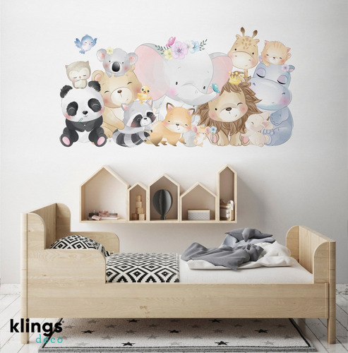 Vinilos Decorativos Animales Bebes Kola Panda Leon Gato