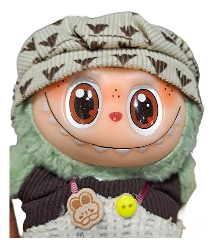 Labubu Peluche Llavero The Monsters Exclusivos Gorro Beige
