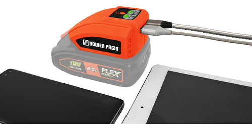 Adaptador 18v - Usb Flex One Dowen Pagio No Incluye Batería Color Naranja