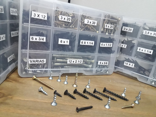 Kit Tornillos Aguja Madera Gavetero Surtido 525 Unid Surtido