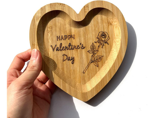 Bandeja De Madera Con Forma De Corazón De San Valentín Para