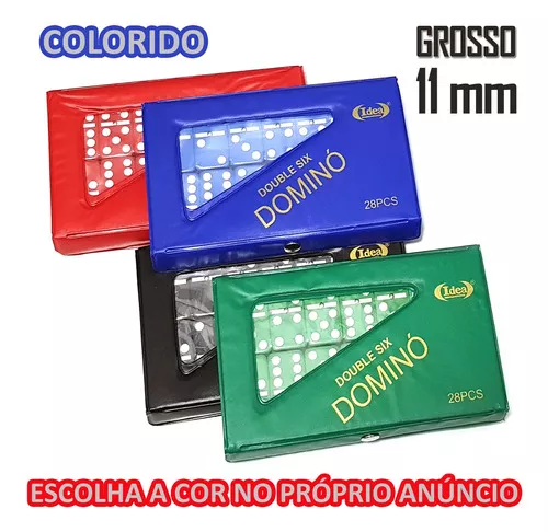 Jogo De Dominó De Osso Profissional 8mm C/ Estojo Colorido - Grande Mix  Nacionais e Importados