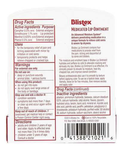 Blistex Medicated Lip Ointment, 0.21 Oz (pack Of 3)