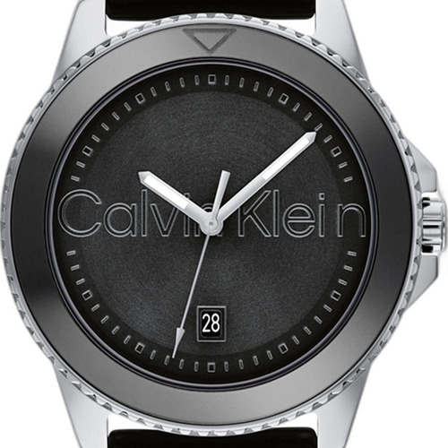 Relógio Calvin Klein Aqueous Masculino Borracha Preto - 2520