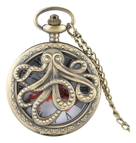 Reloj Collar Pulpo Cthulhu Lovecraft Steampunk