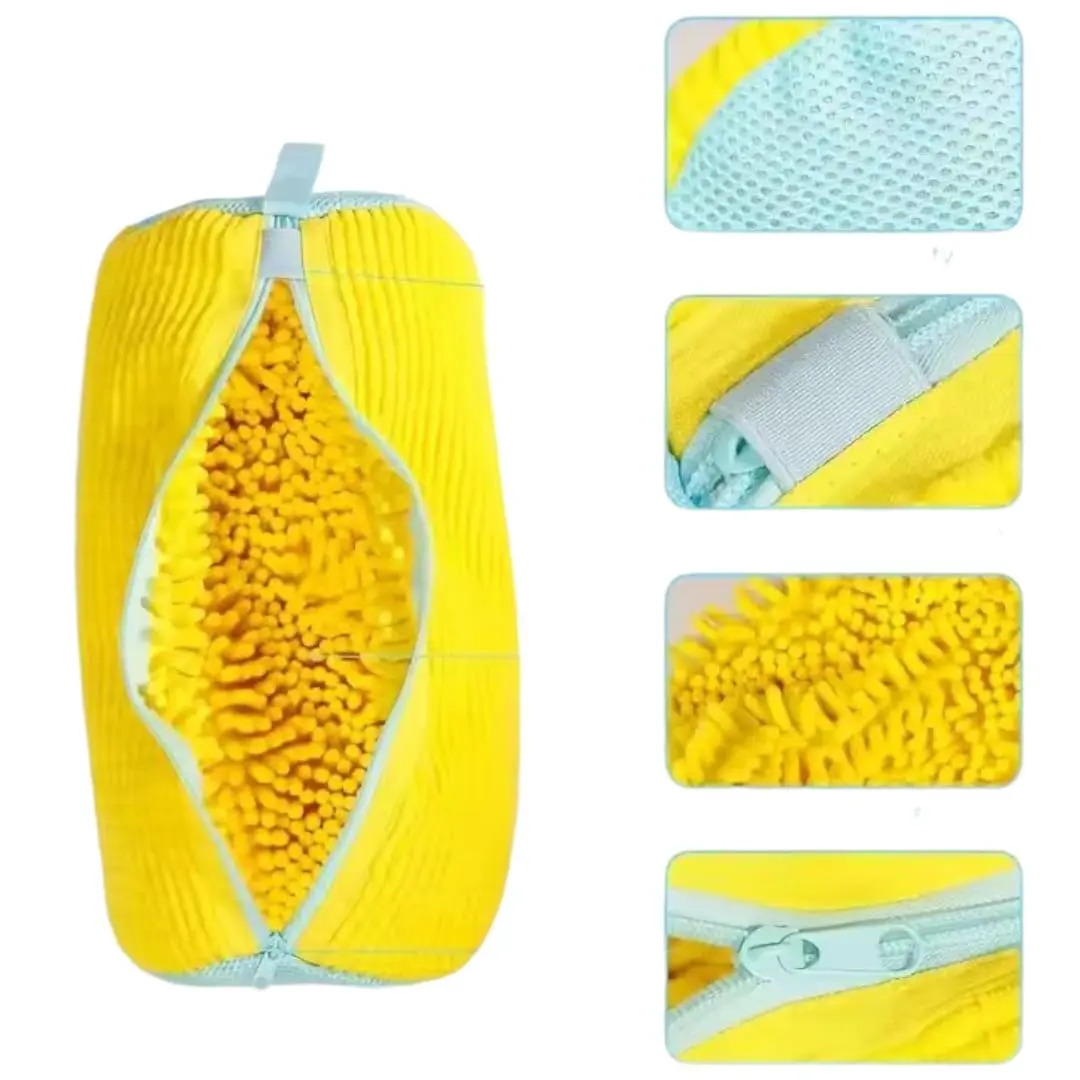 Bolsa Lavado Zapatillas Lavarropas Microfibra Grande Amarillo