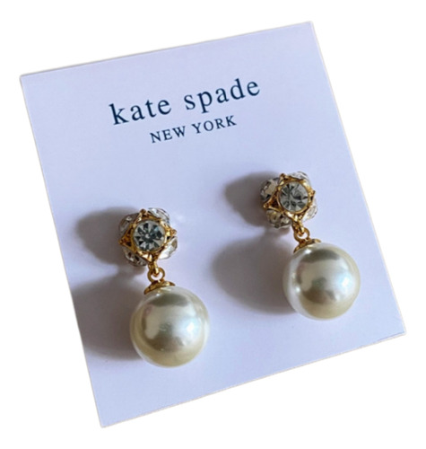 Aretes Kate Spade Zirconias Con Perla Colgante