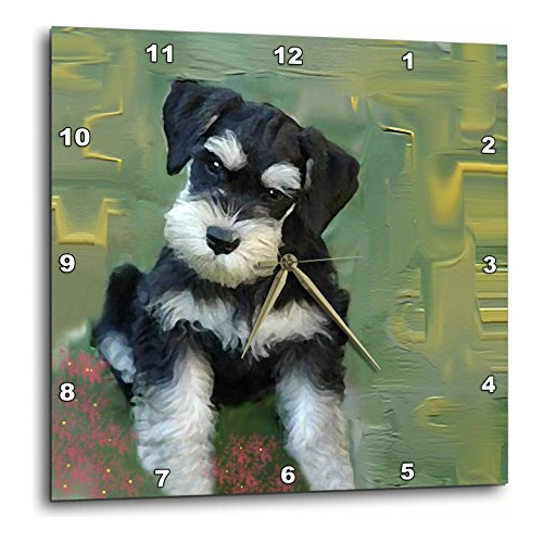 Miniatura Schnauzer Reloj De Pared, 15 Por 15 Pulgadas