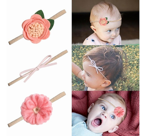Imagen 3 de 7 de Diadema Elástica Vinchas Cabello Bebés Y Niñas 10 Uds