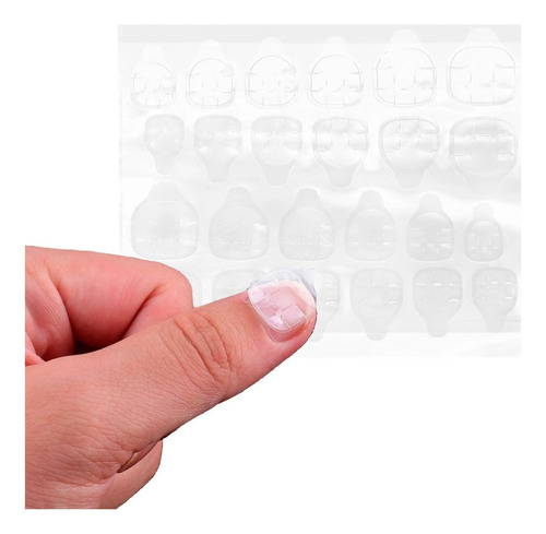 240pz Sticker Adhesivo Doble Cara Para Pegar Uñas Postizas F