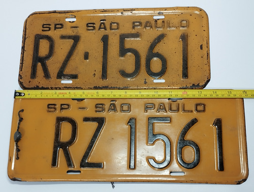 Par De Placas Antigas De Ferro Carro Automóvel São Paulo (Usado)