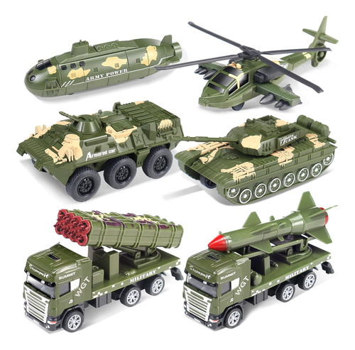 Juego De Autos Militar De Escala 1:55 Jstz-6pcs Corper Toys