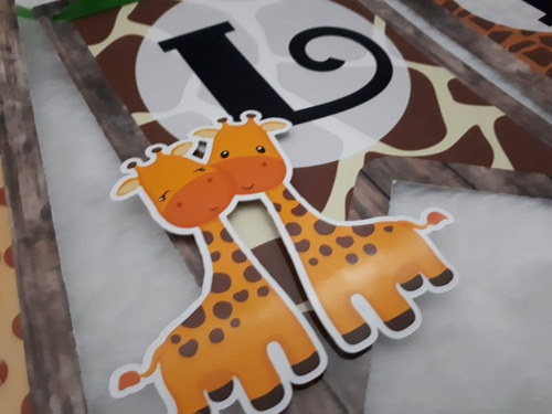 Letras 3d Cumpleaños Animales De La Selva Deco 14 Cm X 7