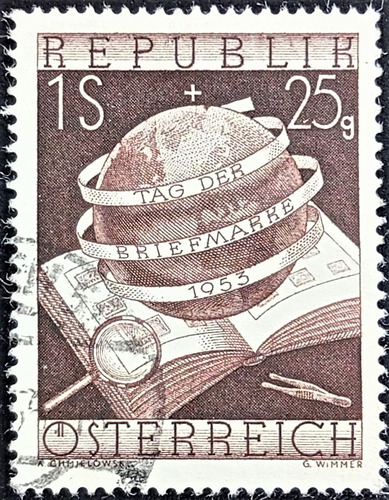 Austria, Sello Yv 828 1s+25g Día Del Sello 1953 Usado L19320