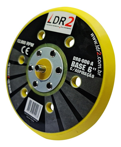 Suporte Disco Lixa Com Velcro Com Aspiracao 6 Ldr2 Dr6