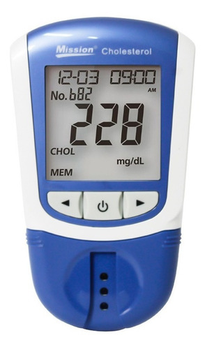 Medidor para Monitoreo de Lípidos, Triglicéridos, Colesterol Total, HDL, LDL y Factor de Riesgo Cardíaco (Sólo incluye el medidor) - Mission