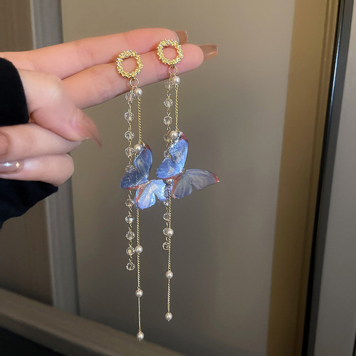 Pendientes Largos Arete Fairy Con Borlas En Forma De Maripos