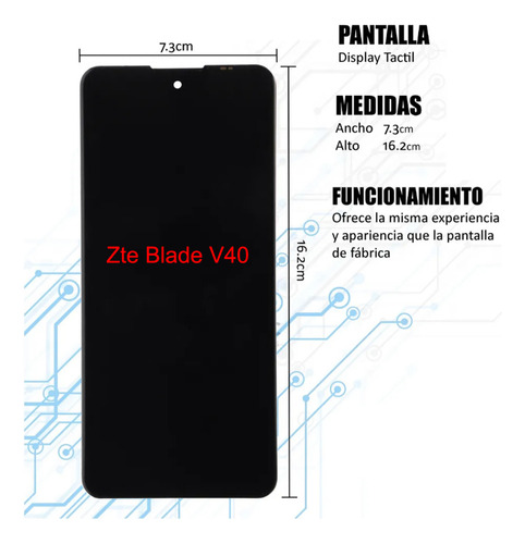 Zc Compatible Pantalla Táctil Lcd Para Zte Blade V40
