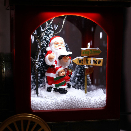 Lanterna De Neve De Natal Com Design Queen, Luz Led Retrô D