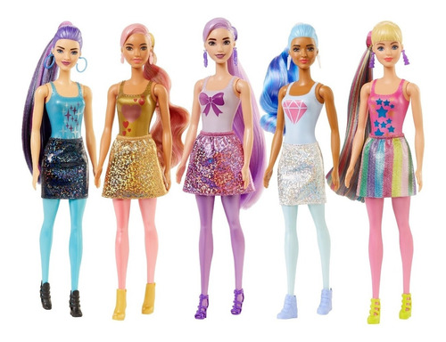 Imagen 1 de 9 de Barbie Fashionista Color Reveal Brillante