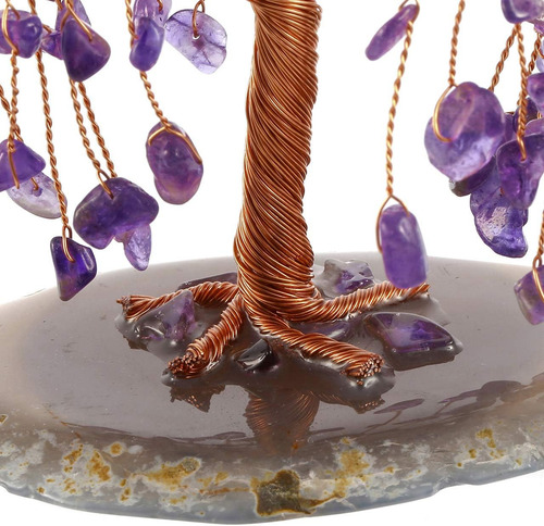 Árvore De Cristal Curativa De Ametista Com Base De Ágata Par