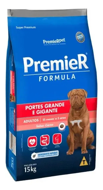 Ração Premier Fórmula Cães Adultos Raças Grandes Carne 15kg