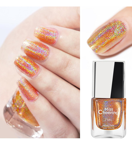 Esmalte De Uñas Holográfico Dorado, 7 Ml