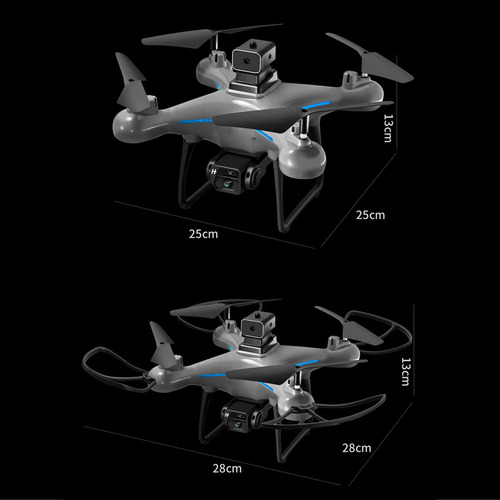 Drone Ky102 Rc, Cuadricóptero Gris, Óptico, Sobre Cámara Dua