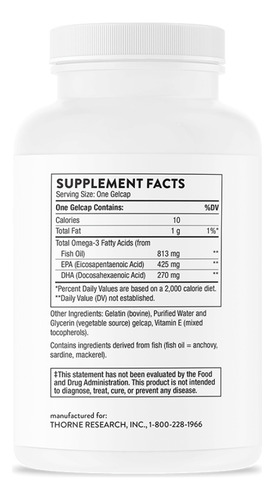 Thorne Super Epa, 90 Cápsulas De Gel Sabor Sin Sabor