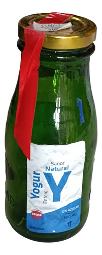 Botella De Vidrio De Yogur Talar Con Tapa, Vacía, De 300ml.