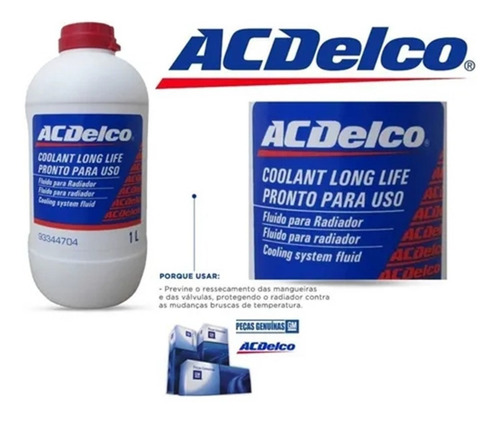 Imagem 3 de 5 de Aditivo Radiador Pronto Para Uso Acdelco 1 Litro Laranja