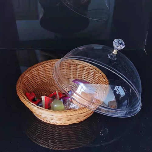 Cesta De Pan Tejida Con Tapa, Cesta De Mimbre De 35cmx22cm.