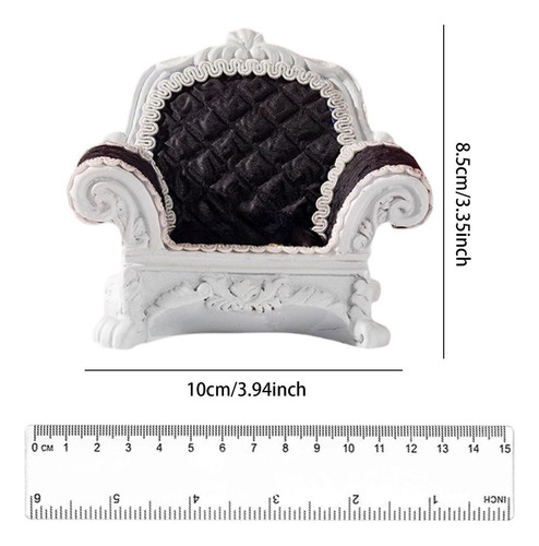 Sofá Individual En Miniatura Para Casa De Muñecas A Negro