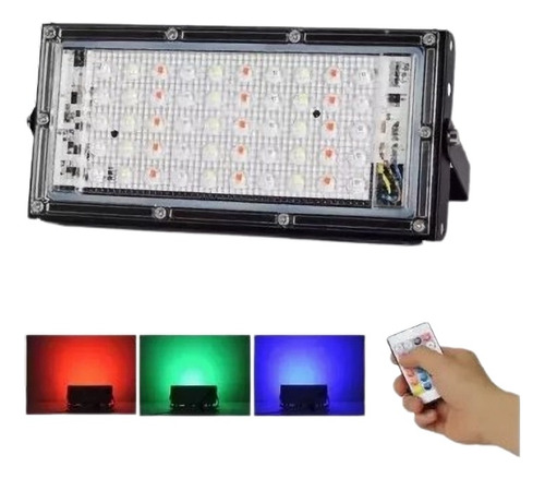 Reflector Led Rgb 100w Control Remoto Color Ip65 220v X2unid