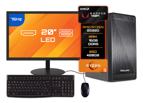 Computador Completo Amd Ryzen 5 8500g 16gb Ddr5 Ssd 480gb