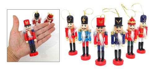 6pcs Conjunto De Adornos De Cascanueces Navideños De
