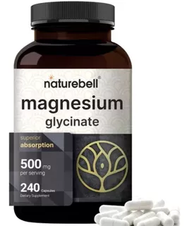 Magnesio Glicinato 500mg 180 Capsulas Alta Absorción Estrés