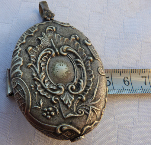 Monijor62-antiguo Art Nuveau Colgante Relicario C/espejo (Usado)
