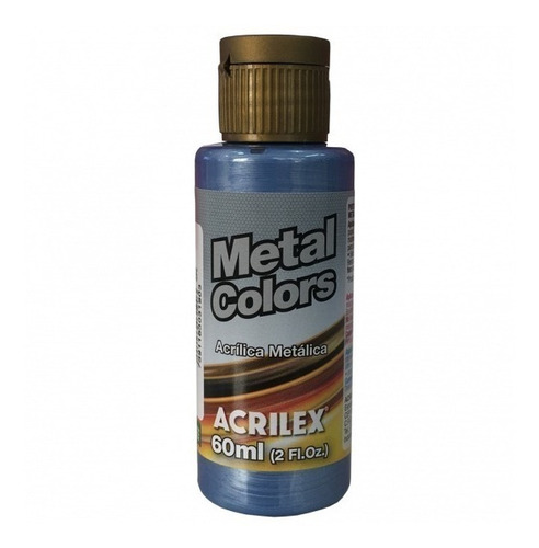 Tinta Acrílica Azul Mar Metálico Acrilex Nature Colors 60 Ml