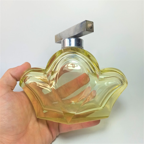 Perfumero Y Tapa En Cristal De Antiguo Juego De Tocador