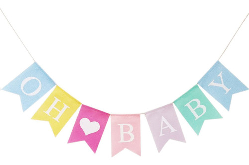 Baby Banner Reutilizable Arpillera Imitada Para Shower Telon